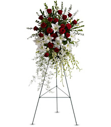 Lily and Rose Tribute Spray from Olander Florist, fresh flower delivery in Chicago